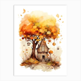 Cute Autumn Fall Scene 63 Art Print