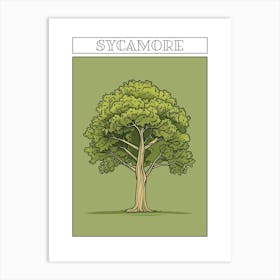 Sycamore Tree Minimalistic Drawing 1 Poster Art Print