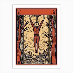 The Hanged Man Tarot Card, Vintage 2 Art Print