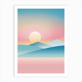 Sunset In The Mountains pink Art Print