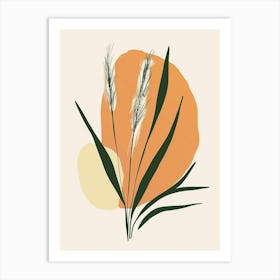 Grass Plant Minimalist Illustration 8 Art Print