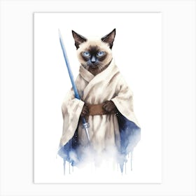 Siamese Cat As A Jedi 3 Art Print