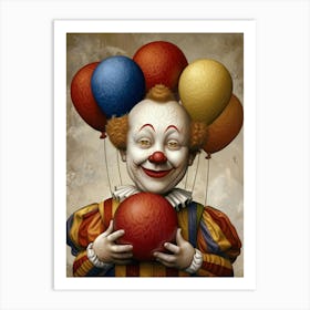 Clown With Balloons Art Print