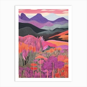 Mount Apo Philippines 1 Colourful Mountain Illustration Art Print