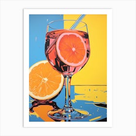 Aperol Blue Orange Pink Pop Art 2 Art Print