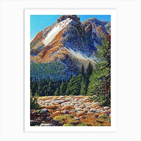 Rocky Mountain National Park United States Of America Pointillism Art Print