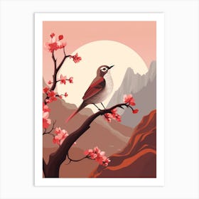 Minimalist Hermit Thrush 3 Illustration Art Print