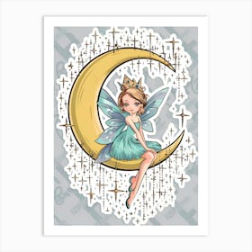 Fairy On The Crescent Art Print