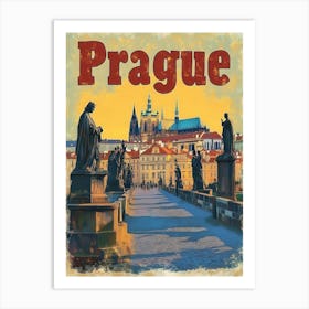 Aihrgdesign A Vintage Travel Poster Of Prague 5 Art Print