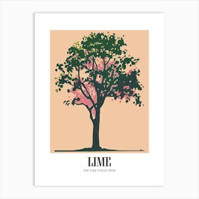 Lime Tree Colourful Illustration 4 Poster Art Print