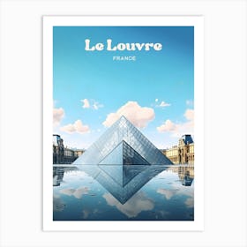 Louvre Museum France Summer Modern Travel Art Art Print