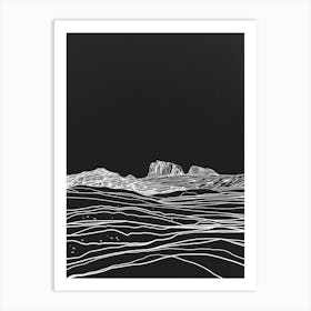 Beinn Tulaichean Mountain Line Drawing 5 Art Print