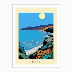 Poster Of Minimal Design Style Of Big Sur California, Usa 3 Art Print
