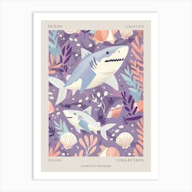 Purple Cookiecutter Shark Illustration 1 Poster Art Print