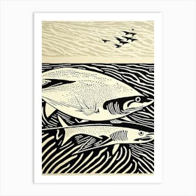 Requiem Shark II Linocut Art Print