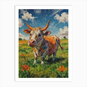 Cow In The Field 1 Art Print