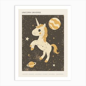 Unicorn In Space Muted Pastels 1 Poster Art Print