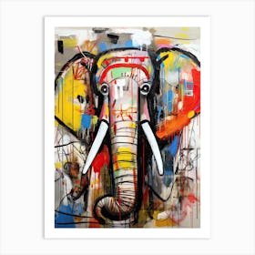 Elephant's Colorful Symphony Art Print