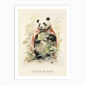 Beatrix Potter Inspired  Animal Watercolour Giant Panda 2 Art Print