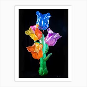 Bright Inflatable Flowers Larkspur 1 Art Print