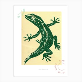 Tokay Gecko Lizard Block Colour 4 Poster Art Print