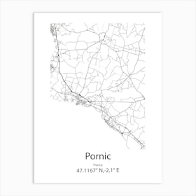 Pornic,France Minimalist Map Art Print