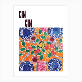 Cin Cin Poster Table With Wine Matisse Style 1 Art Print
