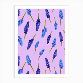 Muscari Flowers Lilac Art Print