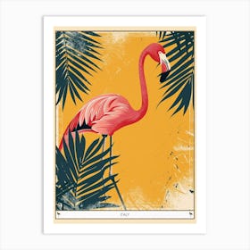 Greater Flamingo Italy Tropical Illustration 8 Poster Art Print