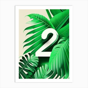 24, Number, Education Jungle Leaf I Art Print
