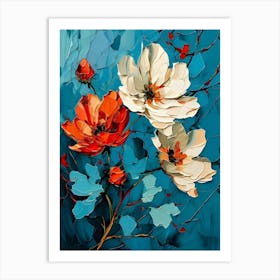 Flowers In Blue And White Art Print