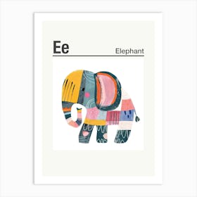 Animals Alphabet Elephant 5 Art Print