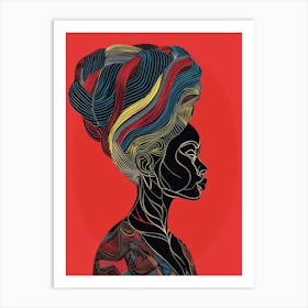 African Woman With Colorful Hair 2 Art Print