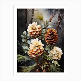 Pine Cone Holiday Art Print