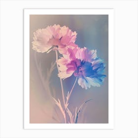 Iridescent Flower Cornflower 2 Art Print