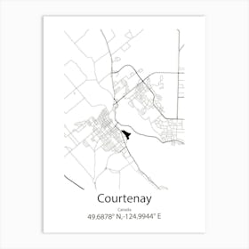 Courtenay,Canada Minimalist Map Art Print