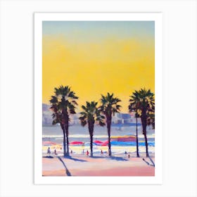 Santa Monica Beach, Los Angeles, California Bright Abstract Art Print