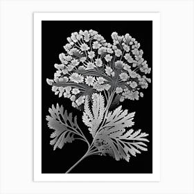 Yarrow Leaf Linocut 1 Art Print