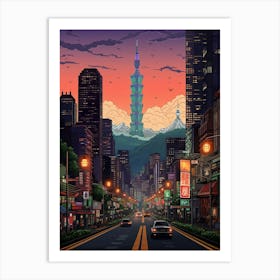 Taipei Pixel Art 1 Art Print