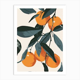 Clementines Close Up Illustration 6 Art Print