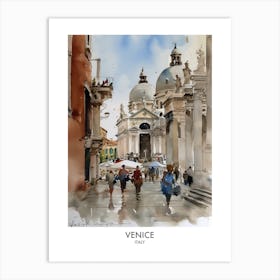 Venice Italy Watercolour Travel Poster 2 Art Print