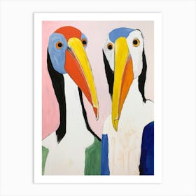 Colourful Kids Animal Art Pelican 6 Art Print