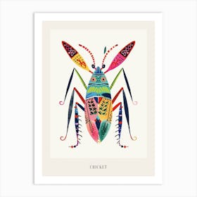 Colourful Insect Illustration Cricket 5 Poster Art Print