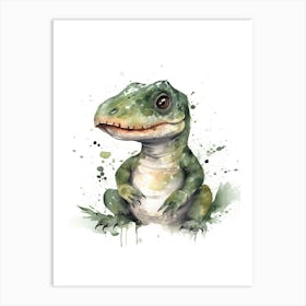 Baby T Rex Dinosaur Watercolour Nursery 4 Art Print