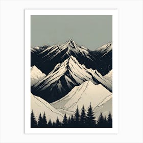 Snowy Mountains Art Print