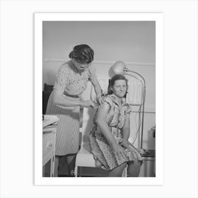 Nurse Administers Hypodermic To Wife Of Farm Worker Who Lives At The Fsa (Farm Security Administration) Migratory Lab Art Print