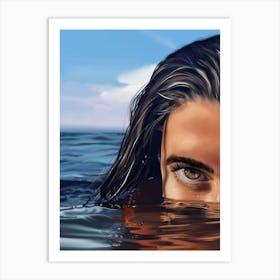 The girl in the water Art Print