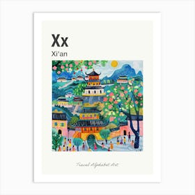 Kids Travel Alphabet  Xian 3 Art Print