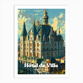 Hôtel De Ville 1 Travel Poster 3 4 Resize Affiche