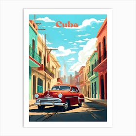 Cuba Havana Modern Travel Illustration Art Print